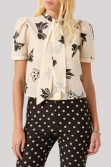 Alix of Bohemia - Chance Black Tie Shirt - OFFWHITE