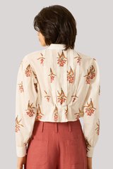 Alix of Bohemia - Ryland Persimmon Flower Shirt - OFFWHITE