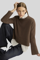 Arlo Mott - Bethune Chunky Crewneck - BROWNSTO