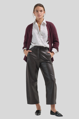 Arlo Mott - Bleeker Shaped Cardigan - EGGPLANT