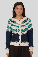 Autumn Cashmere - Fair Isle Cardigan - NVYCOMBO