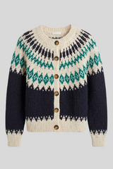 Autumn Cashmere - Fair Isle Cardigan - NVYCOMBO