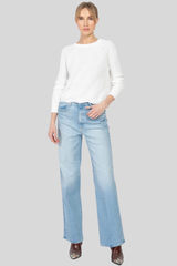Autumn Cashmere - Scalloped-Hem Shaker Sweater - BLEACHWH