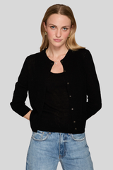 Autumn Cashmere - Sheer Dot Cardigan - BLACK