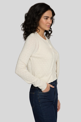 Autumn Cashmere - Sheer Dot Cardigan - MUSLIN