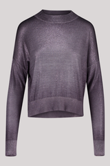 Avant Toi - Laminated Hand Painted Mock Neck Pullover with Longer Back - ARDESIA