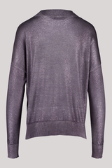 Avant Toi - Laminated Hand Painted Mock Neck Pullover with Longer Back - ARDESIA