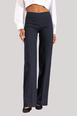 Avenue Montaigne - Flavia Seersucker Pant - NAVY