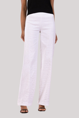 Avenue Montaigne - Flavia Seersucker Wide Leg Pant - WHITE