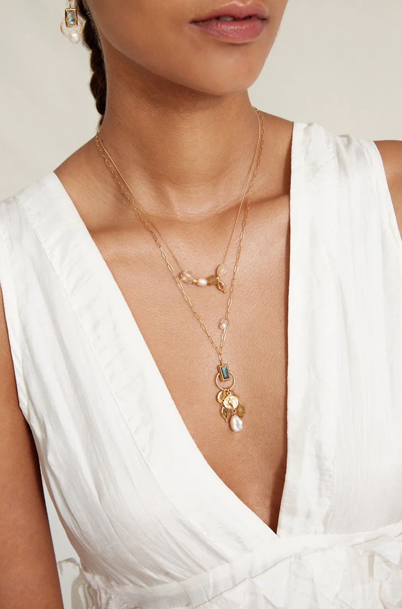 Chan Luu - Indira Charm Necklace Natural Mix