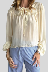 Ciao Lucia - Jona Silk Top - CREAM