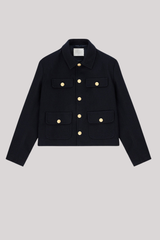 Circolo 1901 - Cropped Diagonal Jacket - BLUNAVY