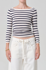 Citizens of Humanity - Boat Neck Slim Tee - AZURESTR