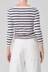Citizens of Humanity - Boat Neck Slim Tee - AZURESTR