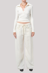 Citizens of Humanity - Brynn Drawstring Linen Trouser - VANILLA