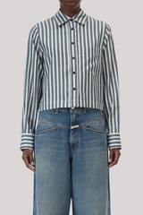 Closed - Cropped Classic Shirt - ROYALGRN