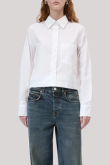 Closed - Cropped Classic Shirt - WHITE