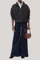 Closed - Troyer Cardigan With Zip - DRKGRYME