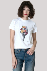 Cpress Studio - Scoop & Bloom Mushie Tee - WORNWHT