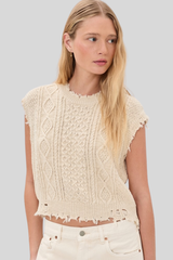 Denimist - Boyfriend Cable Vest - ECRUSLUB
