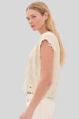 Denimist - Boyfriend Cable Vest - ECRUSLUB