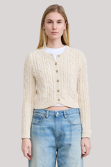 Denimist - Cable Shrunken Cardigan - ECRUSLUB