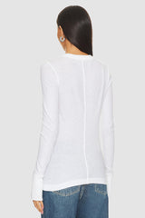 Enza Costa - Cashmere Easy Cuffed Crew - WHITE