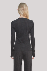 Enza Costa - Cashmere Easy Cuffed U - CHARCOAL