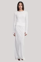 Enza Costa - Cashmere New Classic Long Sleeve Crew - WHITE