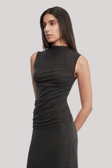 Enza Costa - Cashmere Sleeveless Twist Top - CHARCOAL