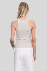 Enza Costa - Cotton Rib Boy Tank - CHAMPAGN
