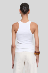 Enza Costa - Cotton Rib Boy Tank - WHITE