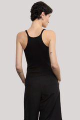 Enza Costa - Cotton Rib Cami Tank - BLACK