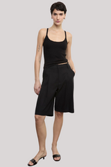 Enza Costa - Cotton Rib Cami Tank - BLACK