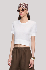 Enza Costa - Linen Open Knit Crop - OFFWHITE
