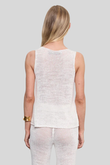 Enza Costa - Linen Open Knit Tank - WHITE