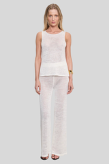 Enza Costa - Linen Open Knit Tank - WHITE