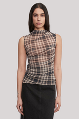 Enza Costa - Mesh Twist Top - PLAID
