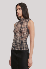 Enza Costa - Mesh Twist Top - PLAID