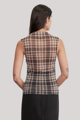 Enza Costa - Mesh Twist Top - PLAID