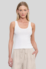 Enza Costa - Military Rib Crop Tank - UNDYED
