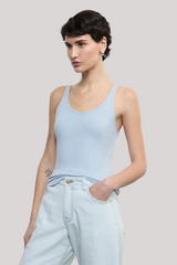Enza Costa - Military Rib Slim Tank - SKY