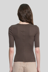 Enza Costa - Soft Cotton New Classic Half Sleeve Tee - ESPRESSO
