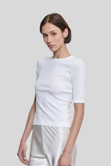 Enza Costa - Soft Cotton New Classic Half Sleeve Tee - WHITE