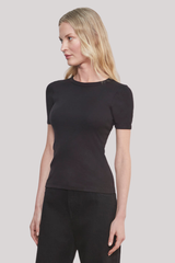 Enza Costa - Supima Cotton New Classic Short Sleeve - BLACK