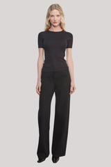 Enza Costa - Supima Cotton New Classic Short Sleeve - BLACK
