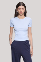 Enza Costa - Supima Cotton New Classic Short Sleeve - PALEBLUE
