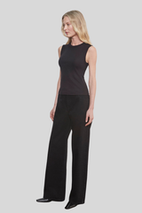 Enza Costa - Supima Cotton New Classic Sleeveless Tee - BLACK