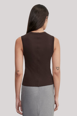 Enza Costa - Supima Cotton New Classic Sleeveless Tee - COFFBEAN