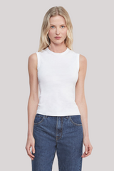 Enza Costa - Supima Cotton New Classic Sleeveless Tee - WHITE